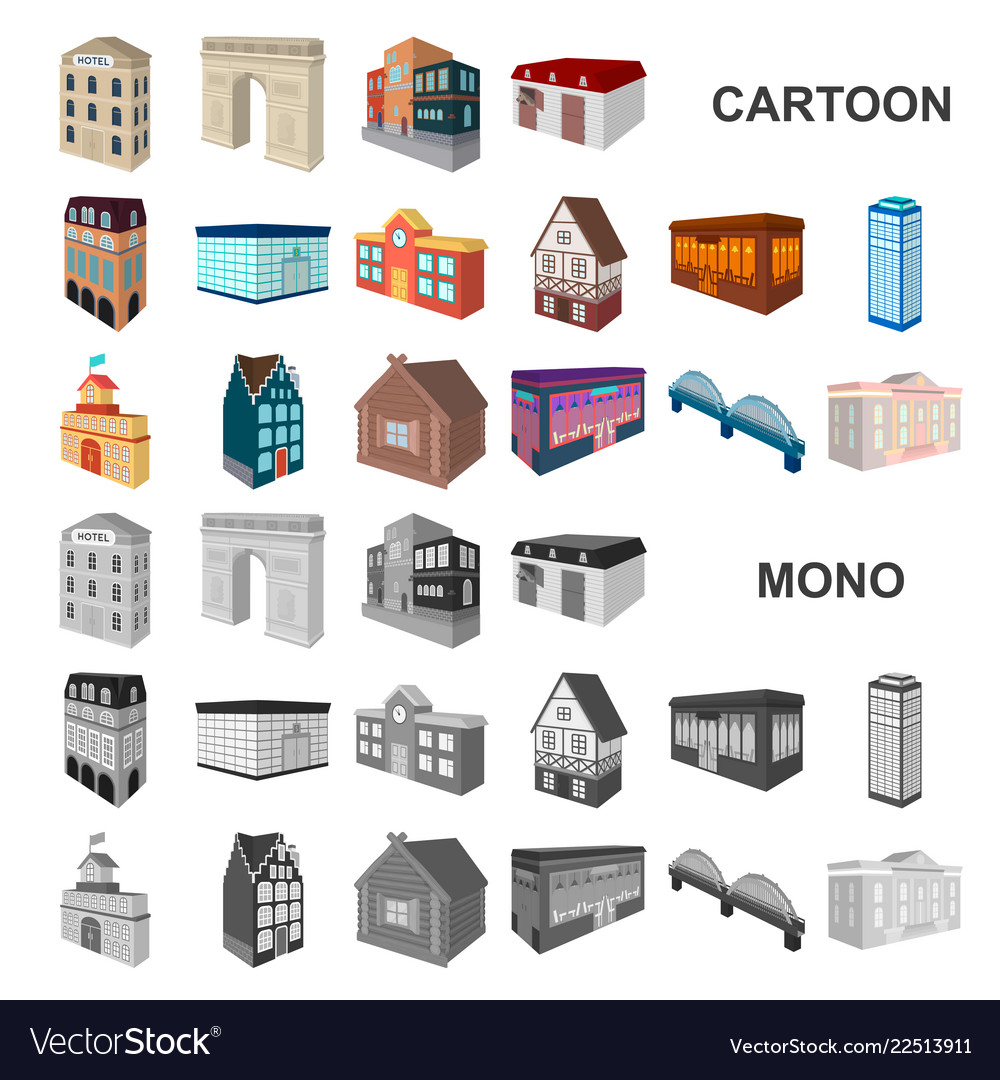 Cartoon set architecture new arrivals