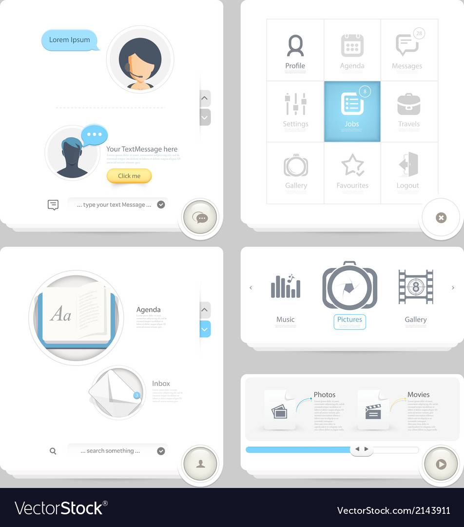 Communication web design elements Royalty Free Vector Image