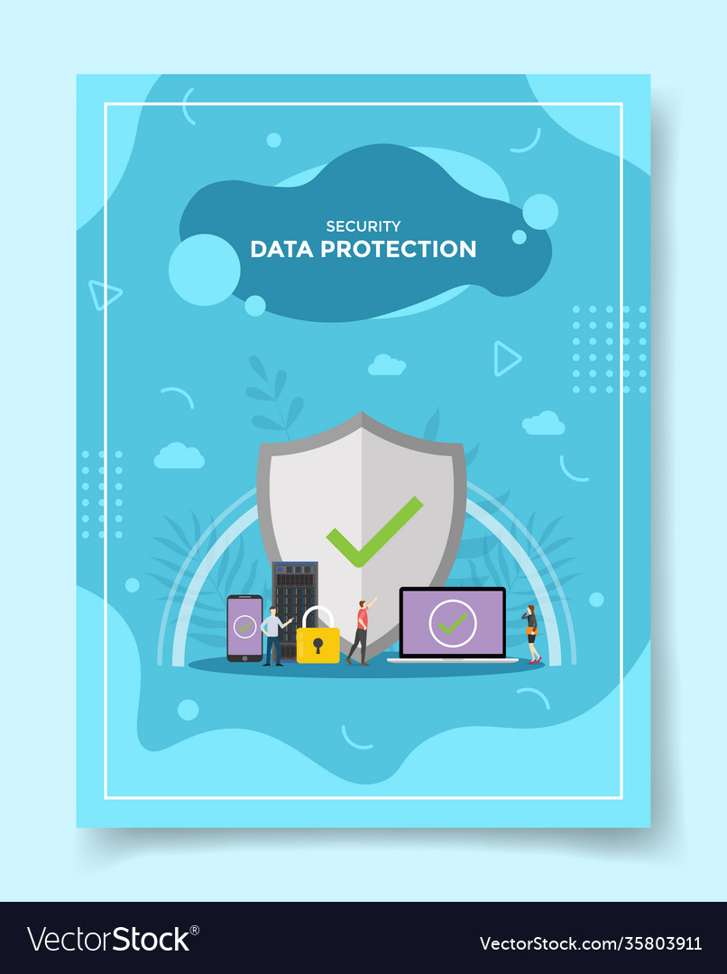 Data protection for security concept template Vector Image