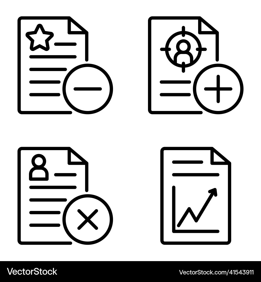 Docs1-2 flat icon set isolated on white background