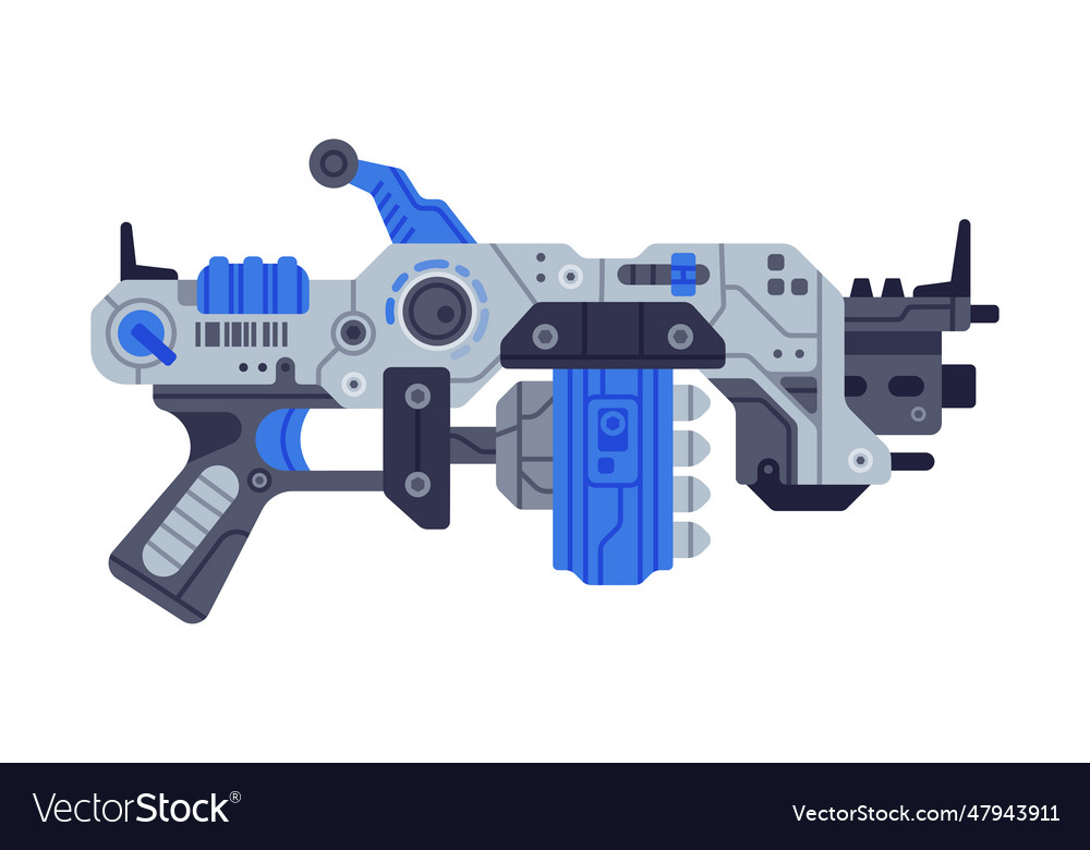 Fantastic weapon and raygun as destructive energy Vector Image