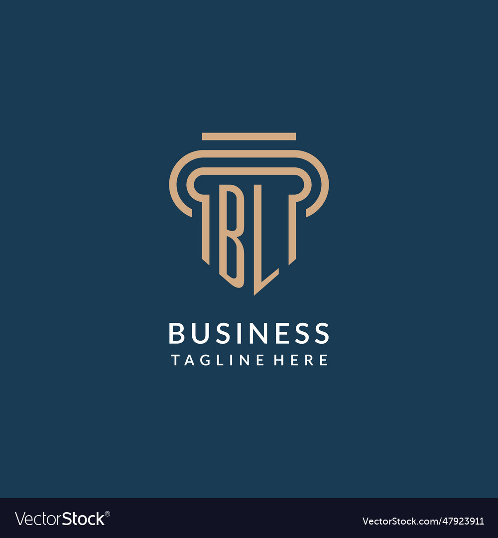 Initial bl pillar logo style luxury modern lawyer Vector Image