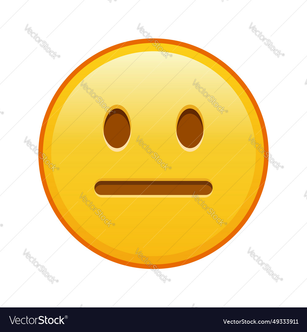 Neutral facial expression large size of yellow Vector Image