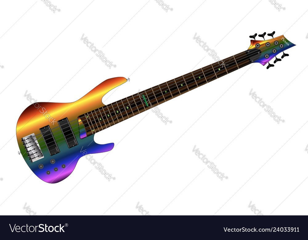 Rainbow big neck bass guitar