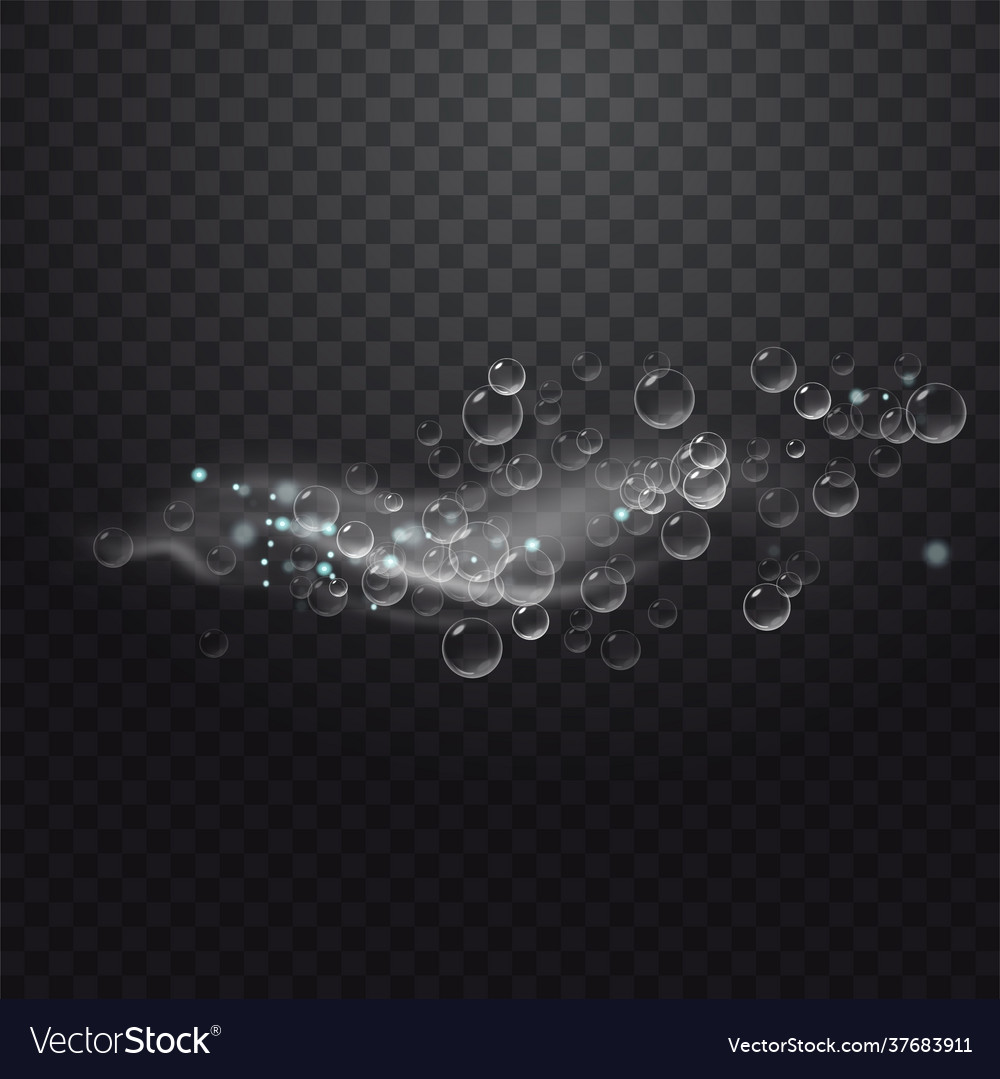 Realistic sparkling air bubbles in water