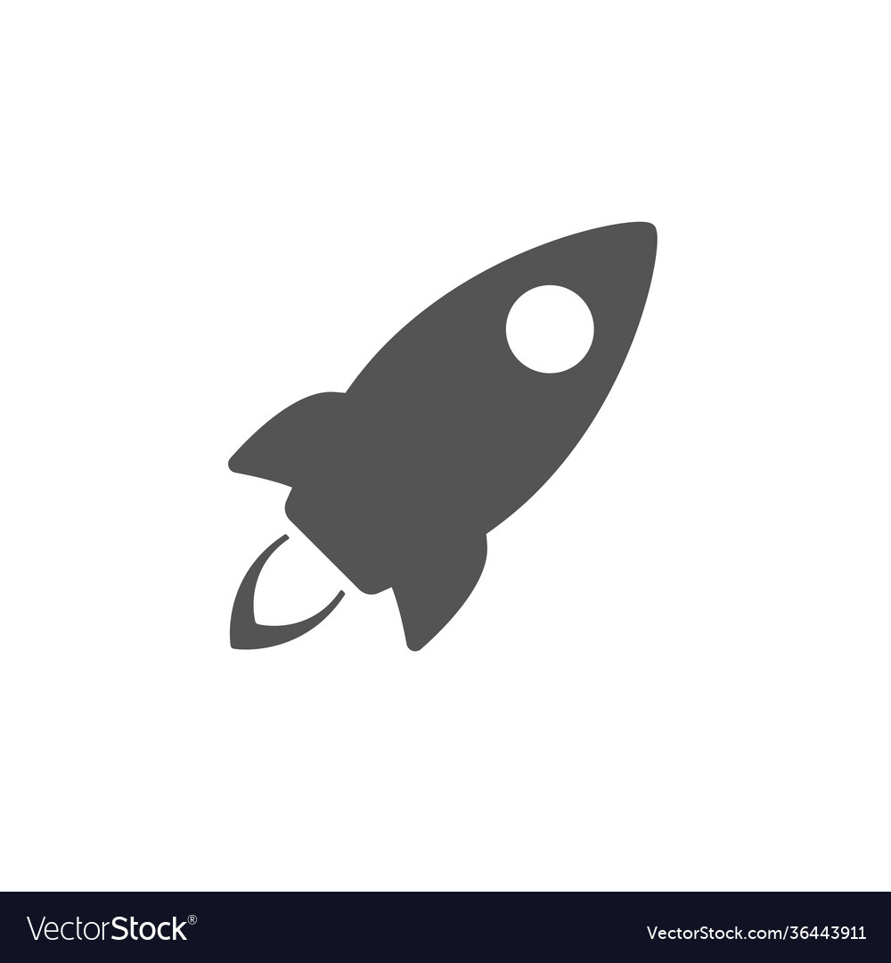 Simple line icon rocket start up business sign