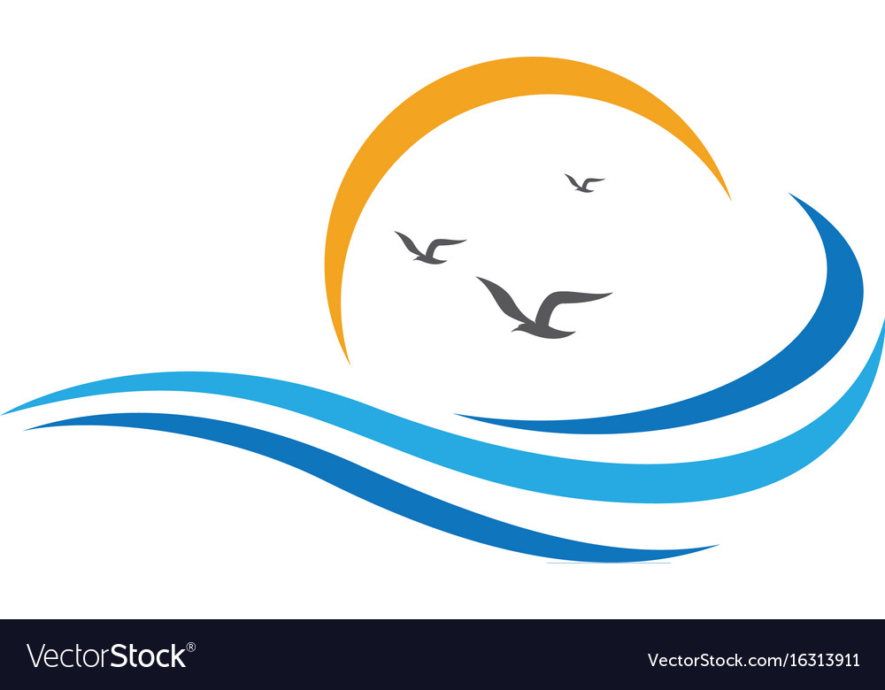 Water wave symbol and icon logo template