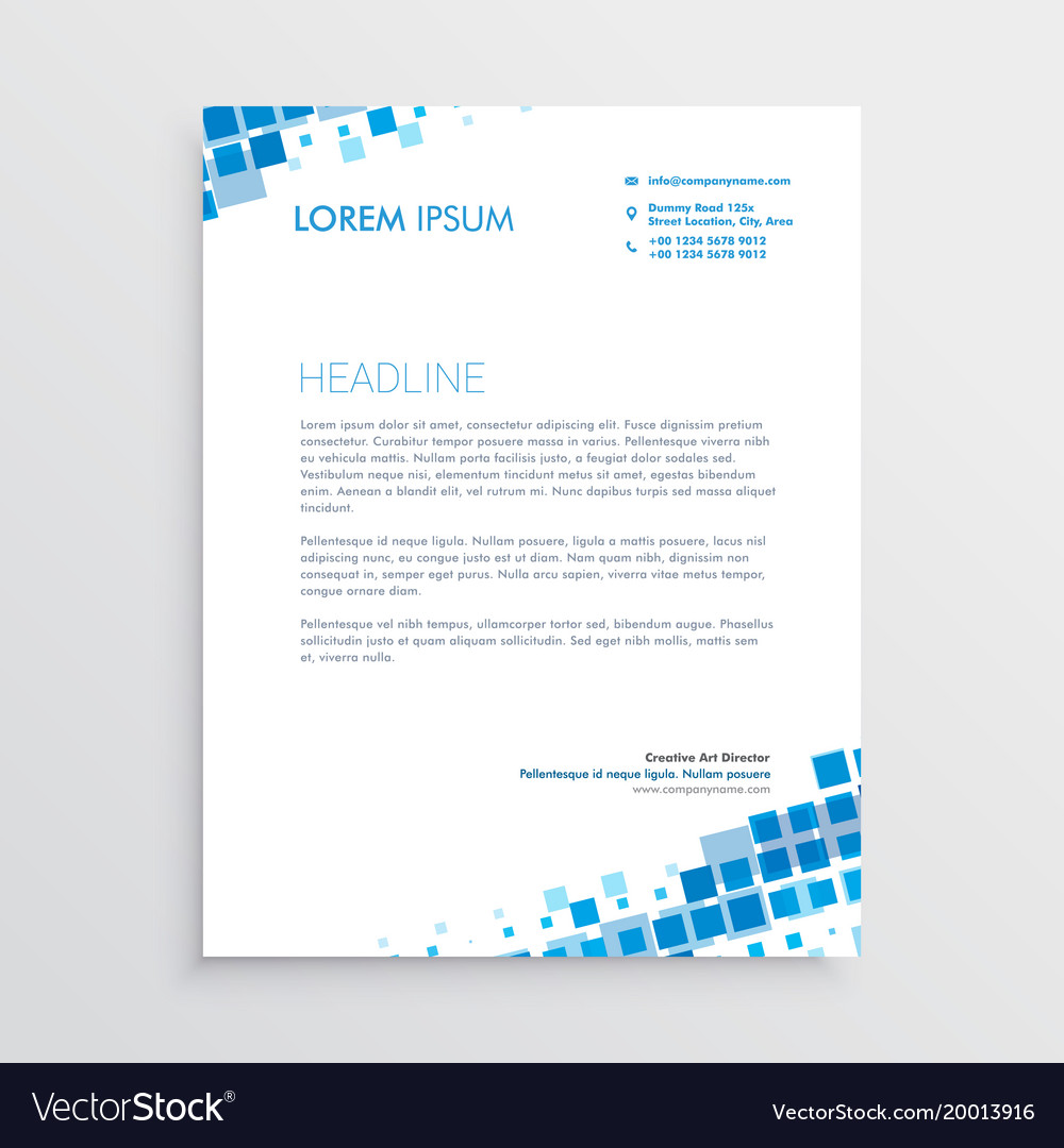 Abstract blue creative letterhead design