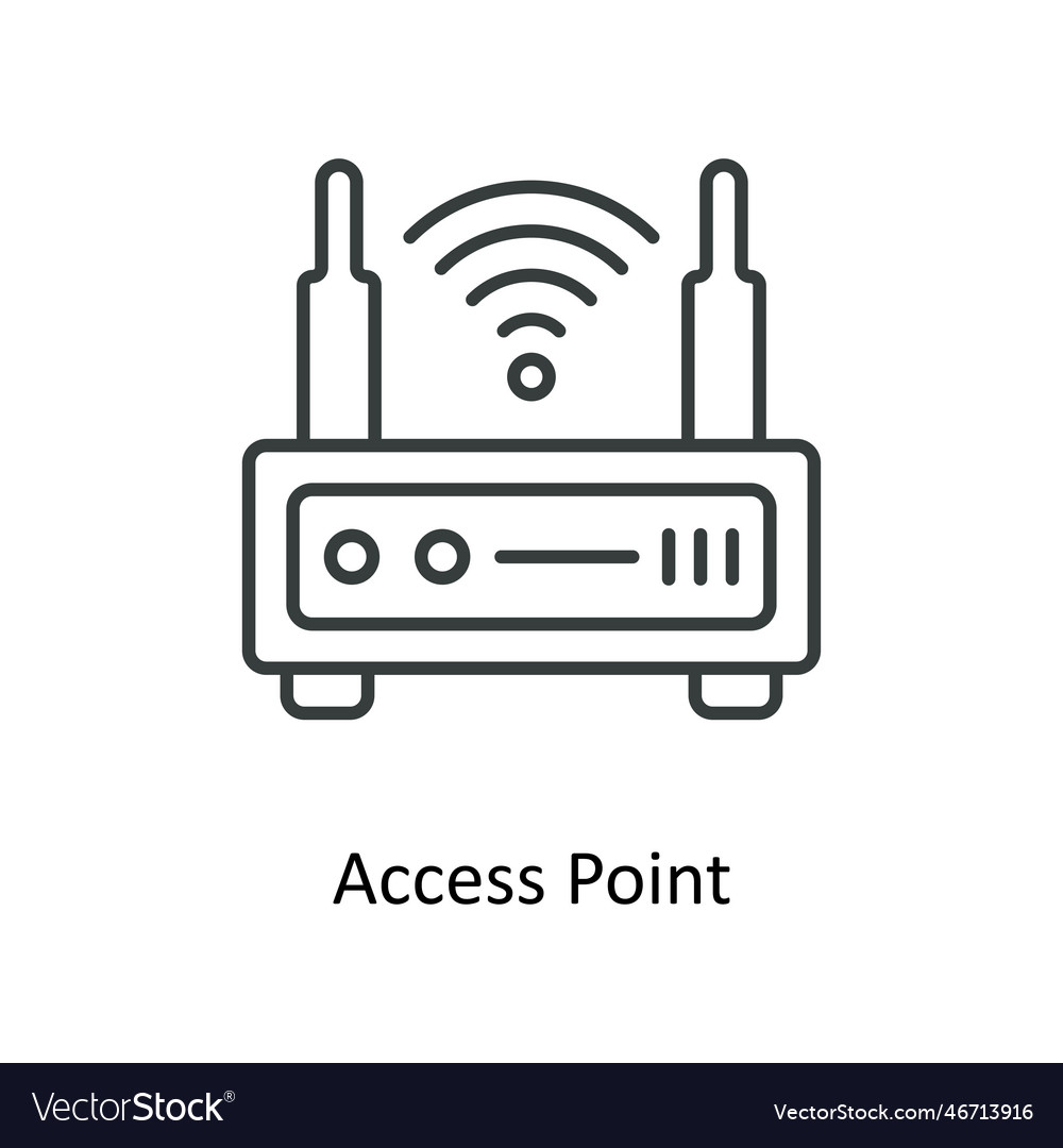 Access point outline icons simple stock