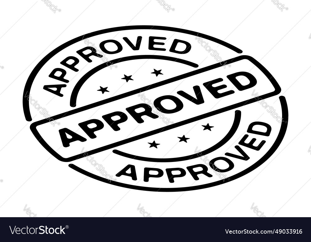 Approved Stamp Round Grunge Sign Royalty Free Vector Image