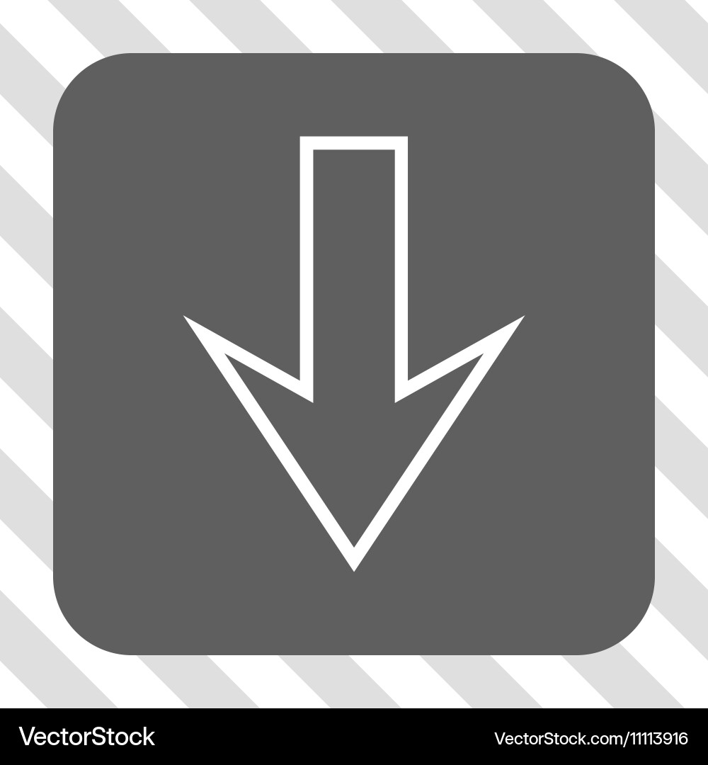 Arrow down rounded square button Royalty Free Vector Image