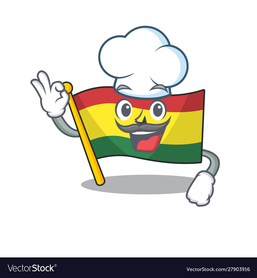 Character flag ghana in with cartoon chef