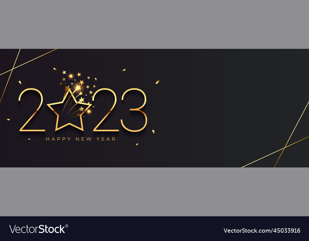 Elegant new year 2023 event banner with bursting