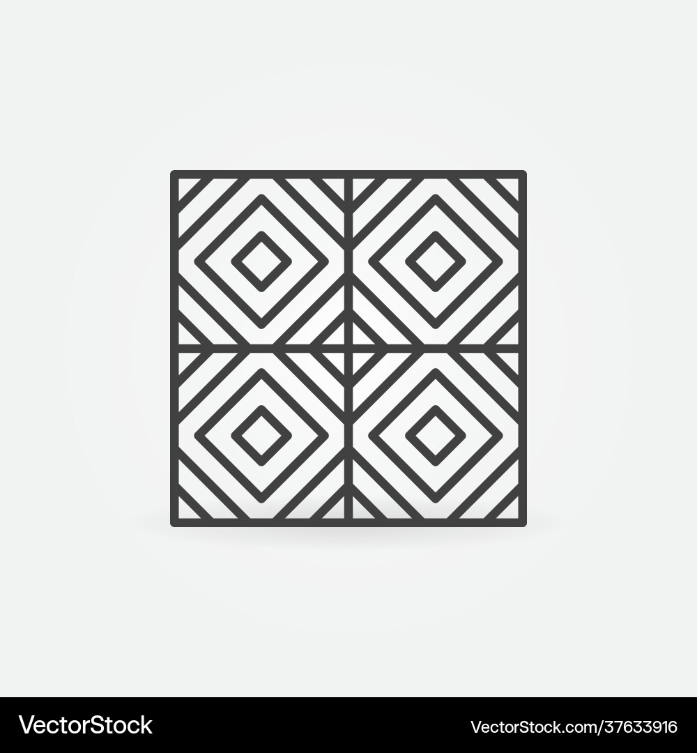 Floor tile thin line concept icon Royalty Free Vector Image