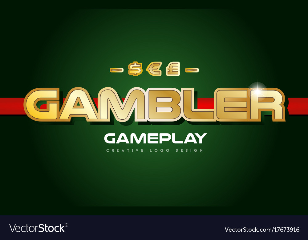 Gambler Wort Text Logo Banner Postkarte Design