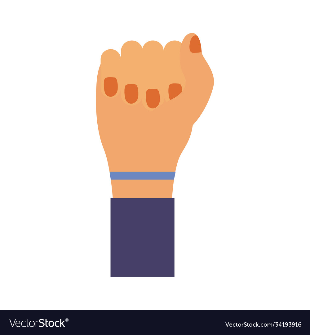 Hand Fist Feminism Flat Style Icon Royalty Free Vector Image