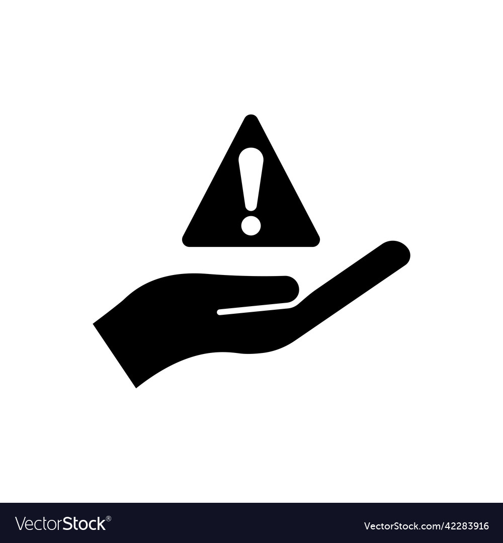 Hand icon with exclamation suitable for warning Vector Image