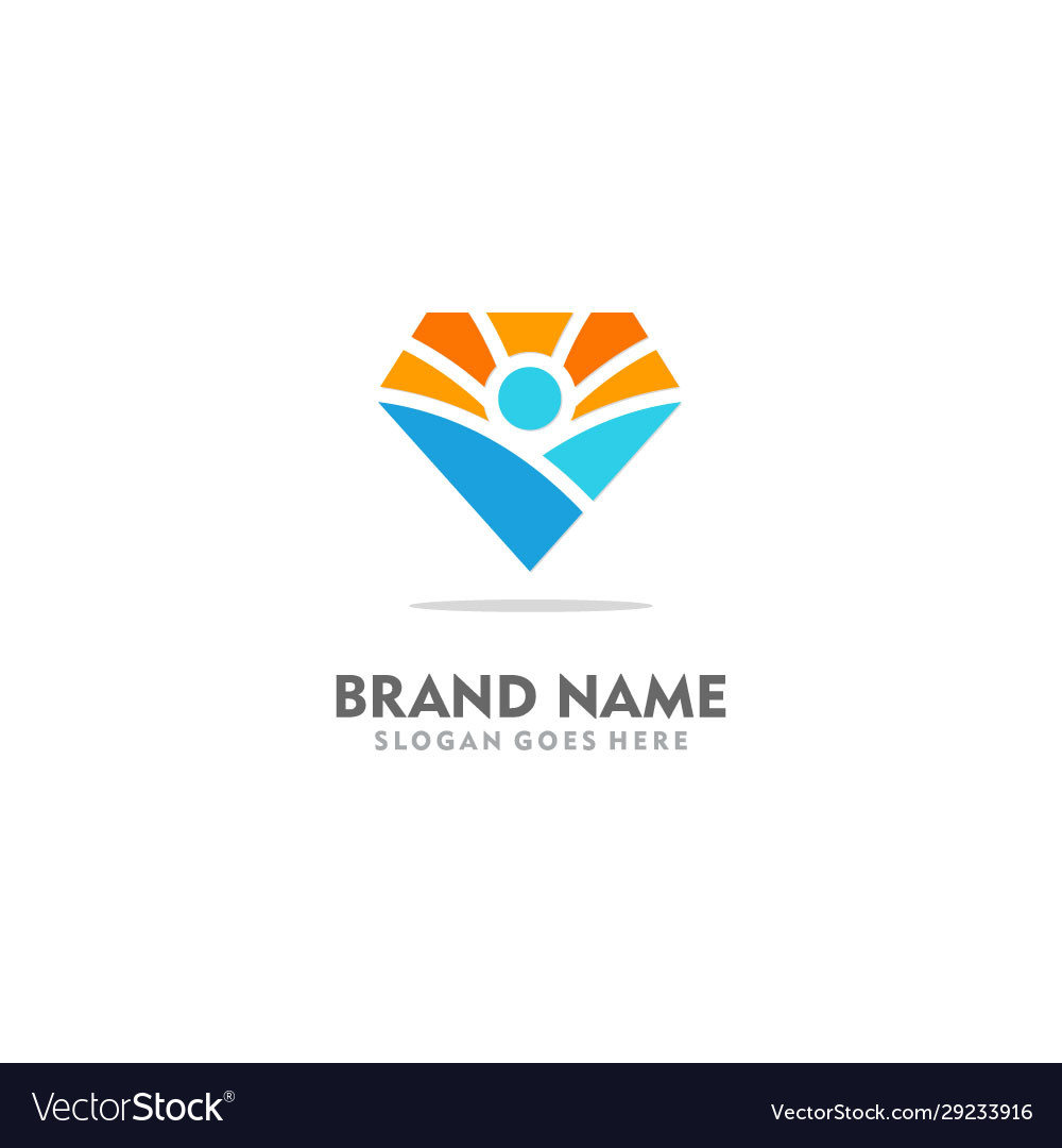 Happy man diamond colored logo