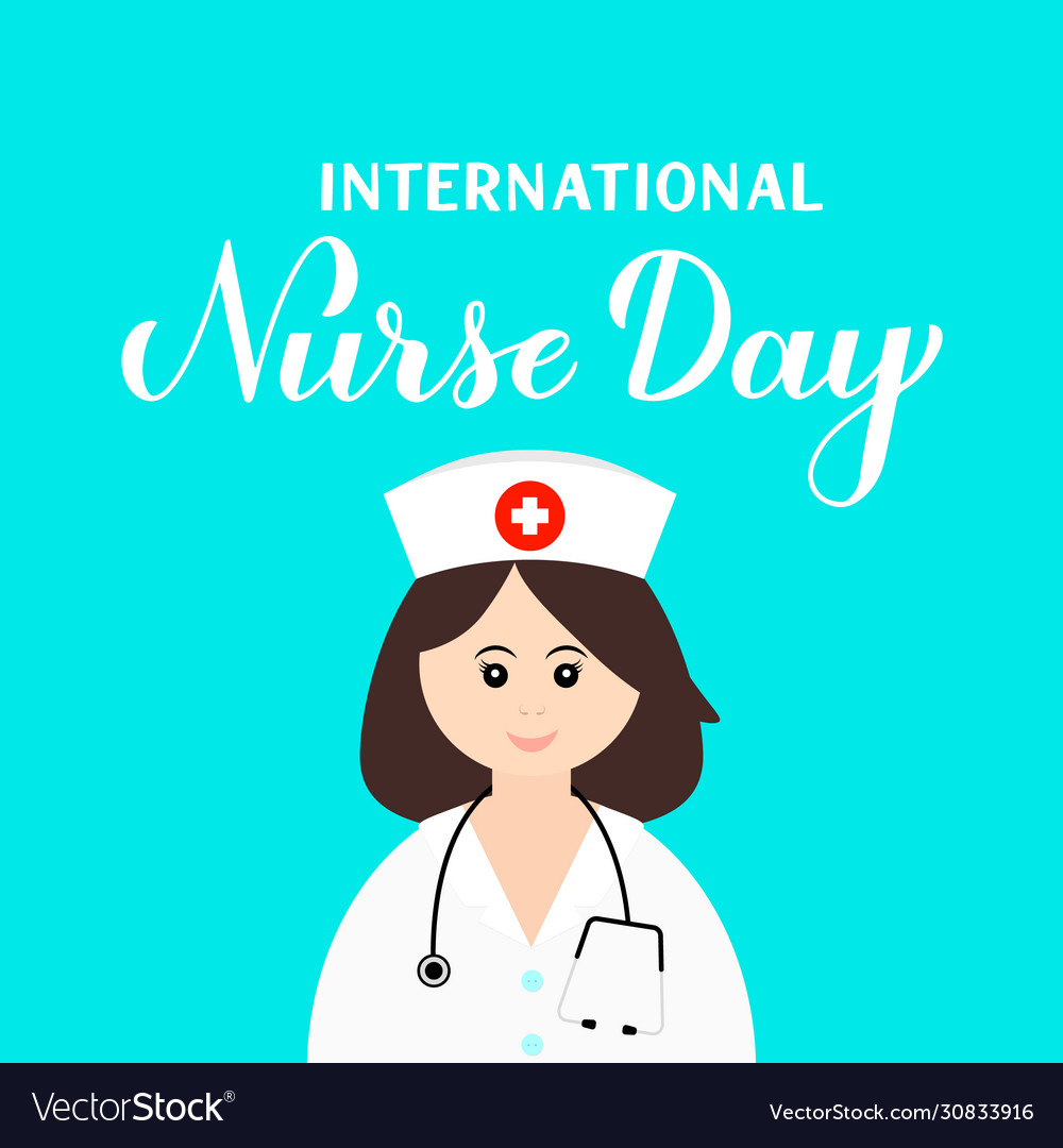 International nurses day flat with character