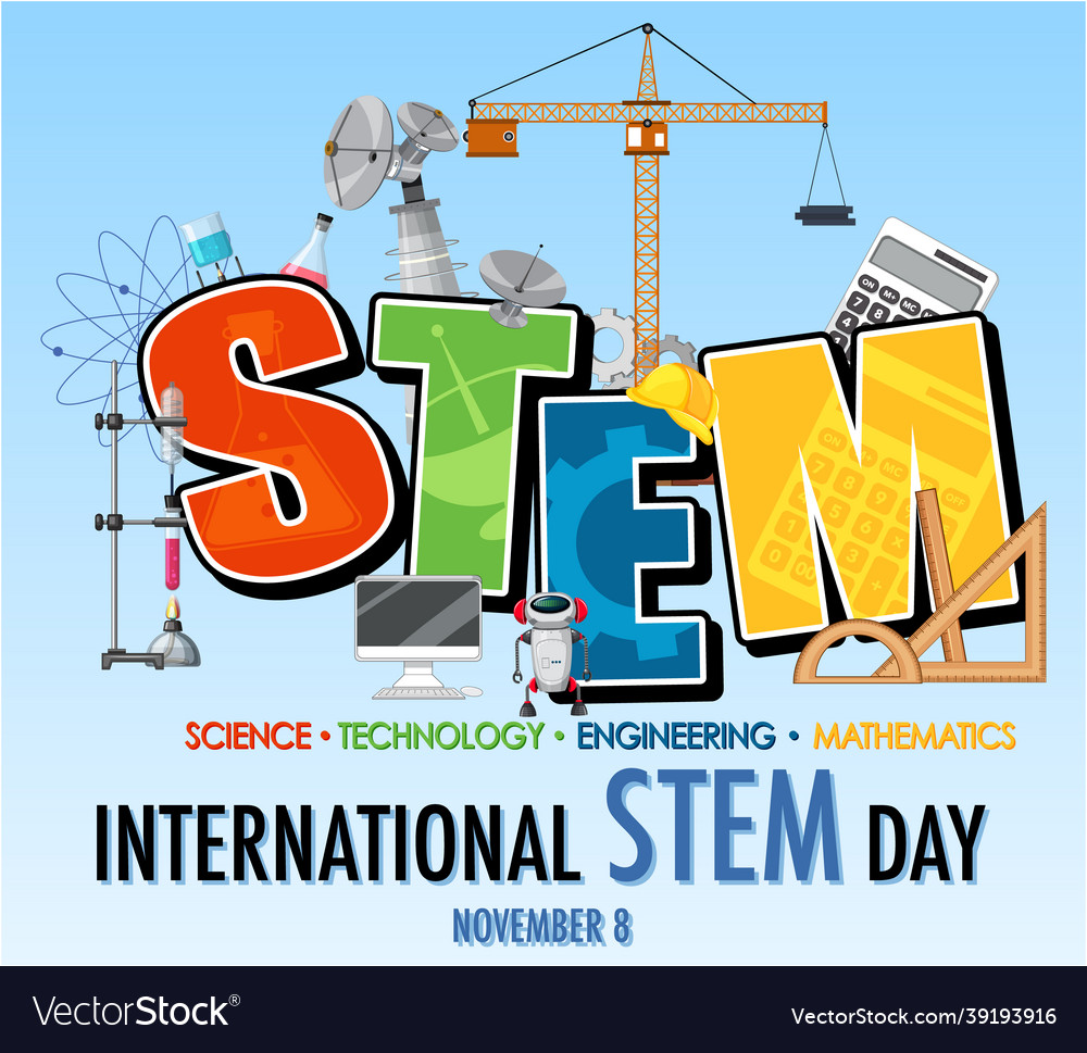 International stem day on november 8th banner Vector Image