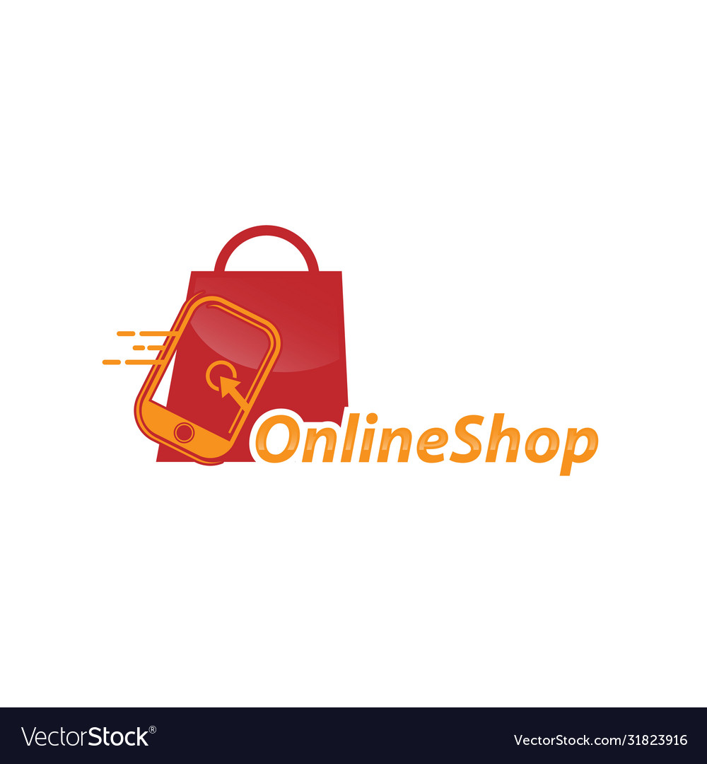 Online shop logo designs template shopping logo Vector Image