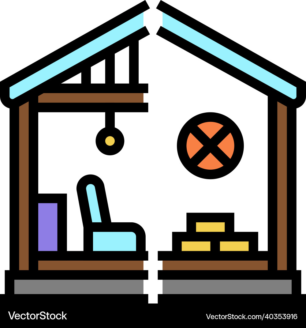 Selective interior demolition color icon Vector Image