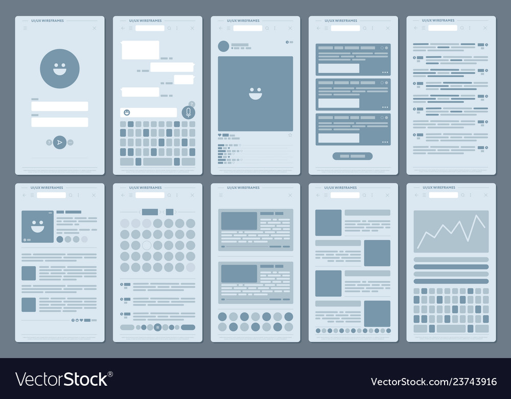 Simple user interfaces network Royalty Free Vector Image