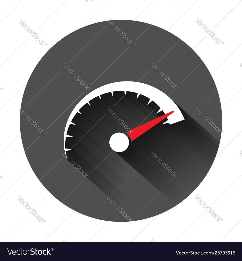 Speedometer level sign icon in flat style Vector Image