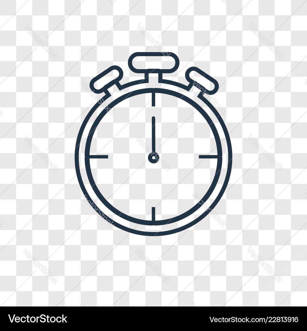 Timer concept linear icon isolated on transparent Vector Image