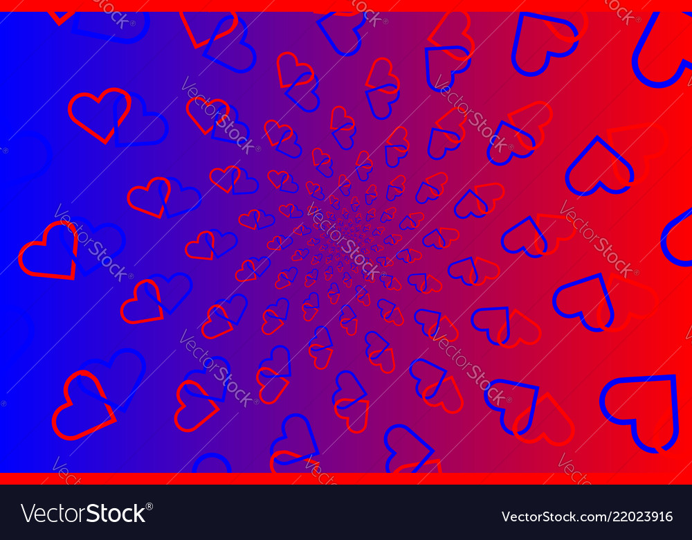 Two hearts on colorful background