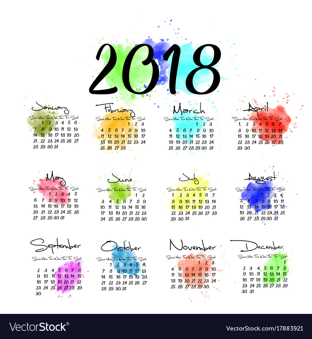 A scalable calendar for year Royalty Free Vector Image