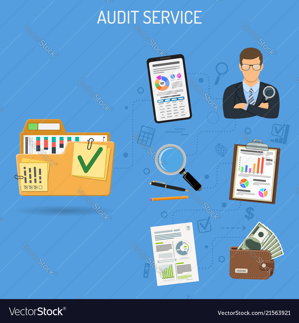 Auditing And Accounting Banner Royalty Free Vector Image