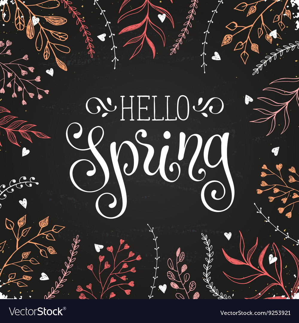 Hello spring greeting card