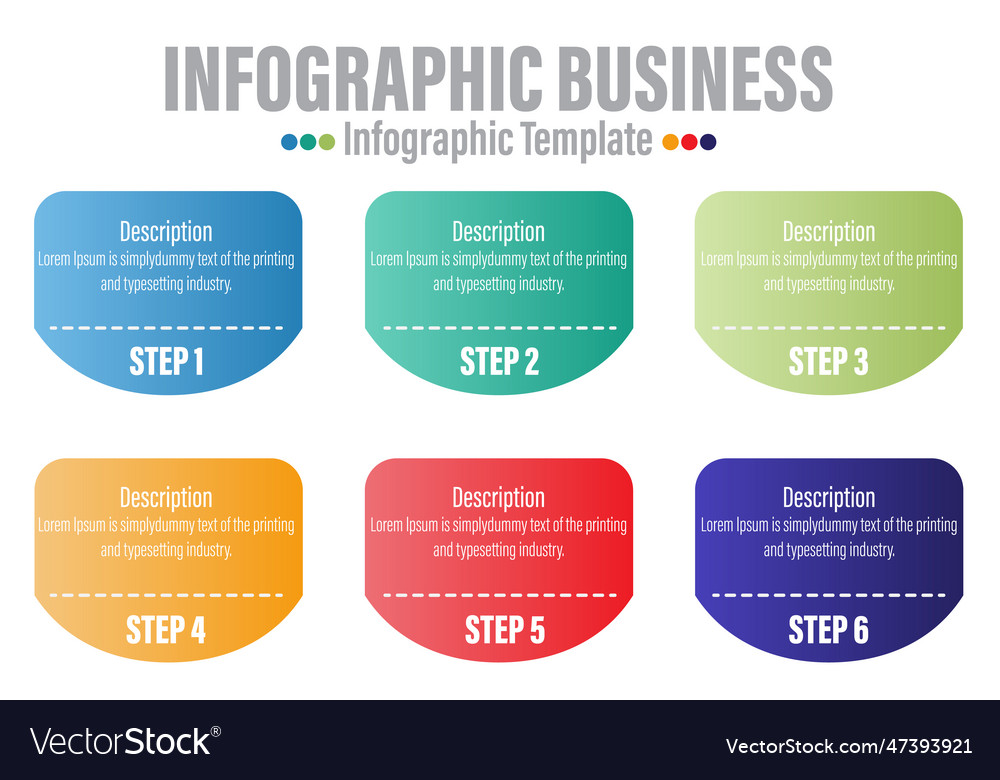 Infographic template with numbers six 6 option