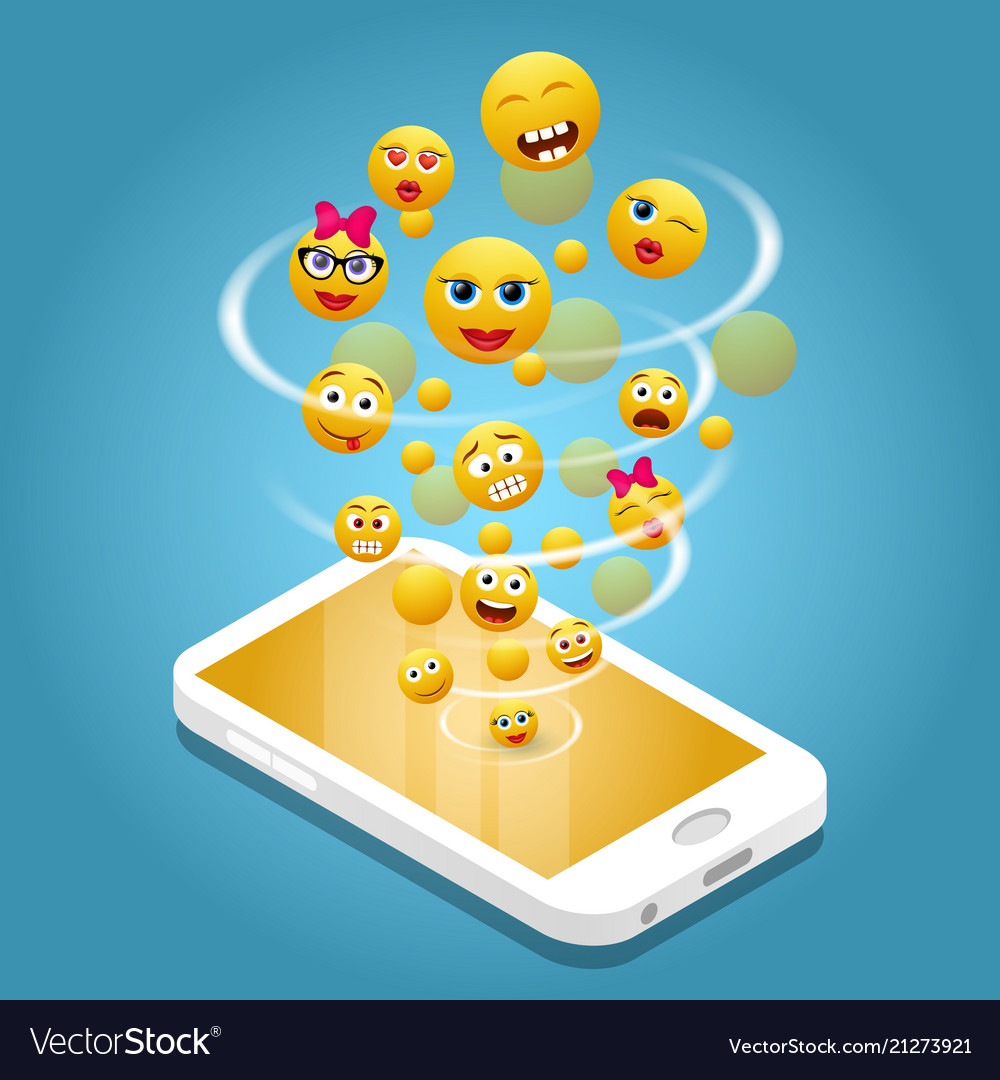 mobile-phone-emoji-realistic-royalty-free-vector-image