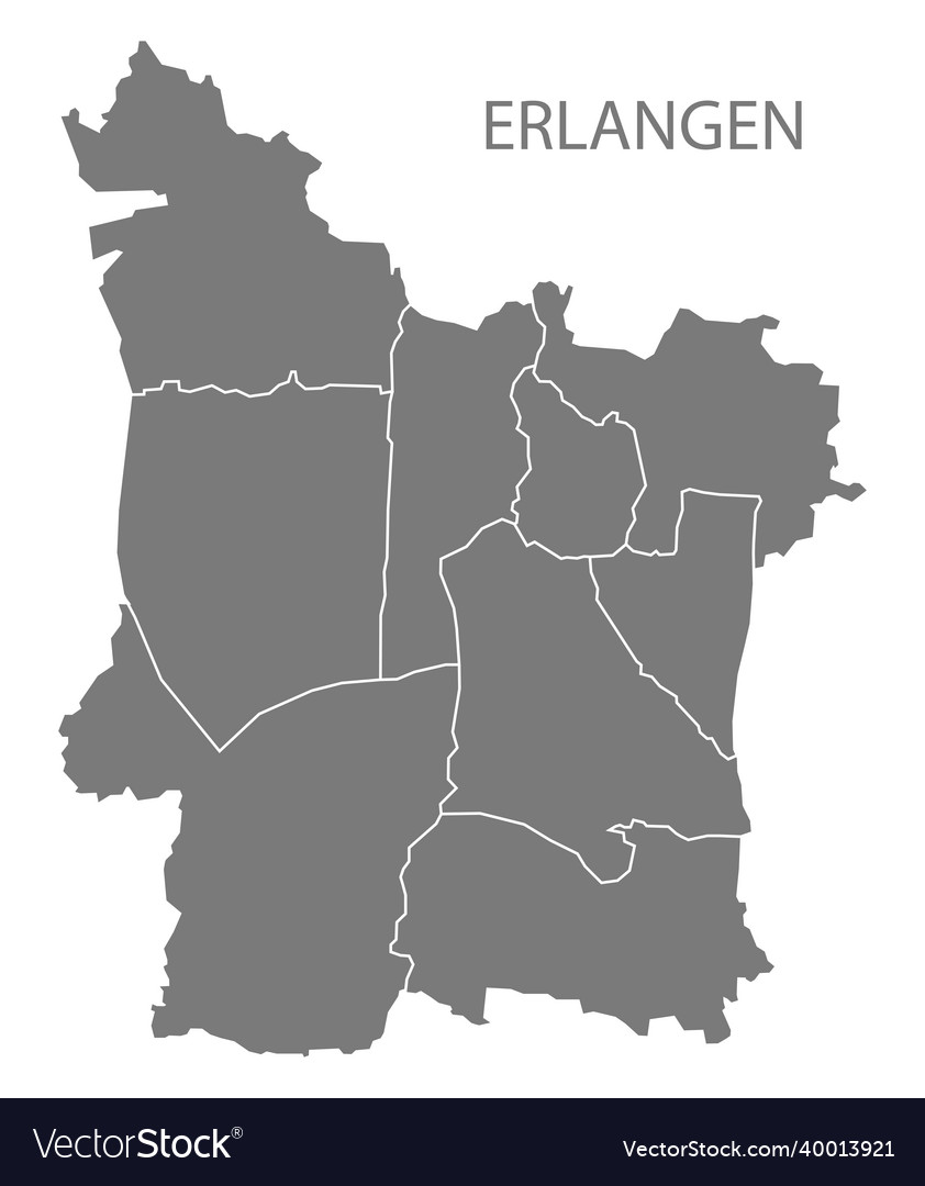 Modern city map - erlangen of germany