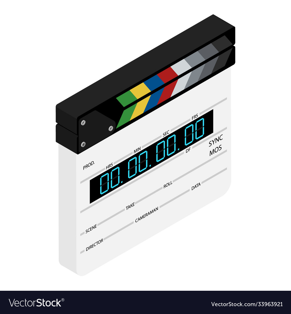 New modern film clapper board isolated on white