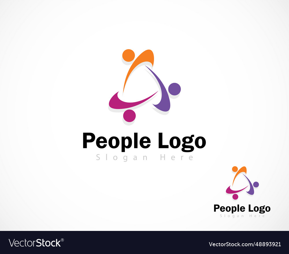 People logo icon design concept abstract connect Vector Image