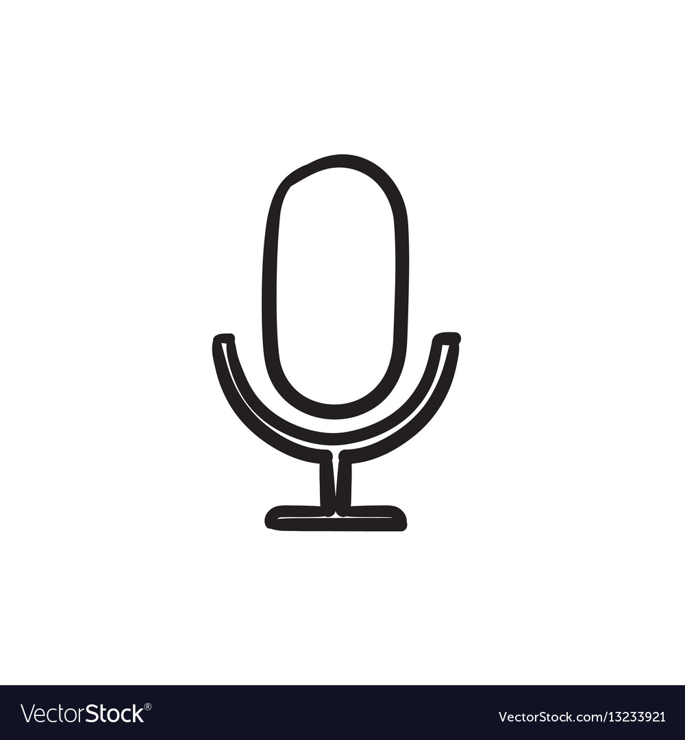 Retro microphone sketch icon