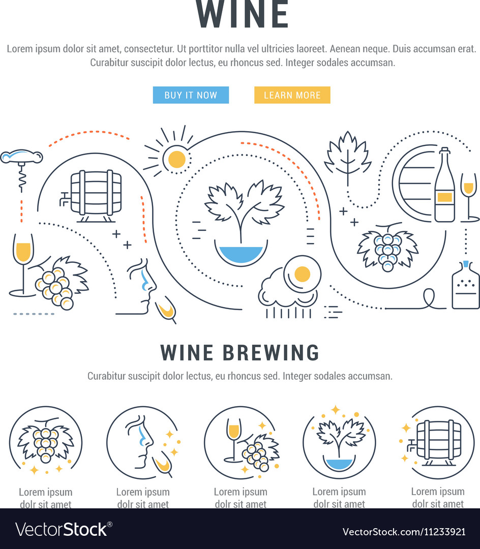 Wine Banner For Website Banner And Landing Page Vector Image