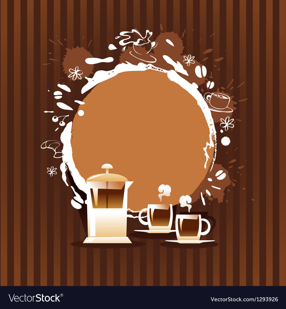 Abstract background with cup and coffee stain Vector Image