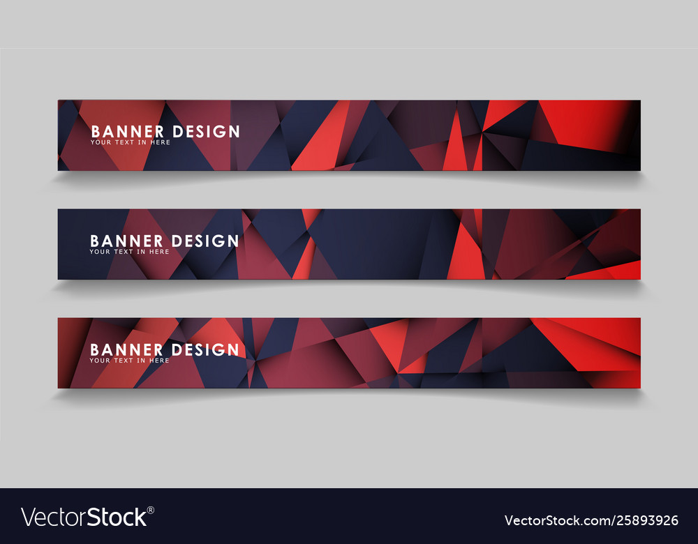 Abstract rectangle banners with red black