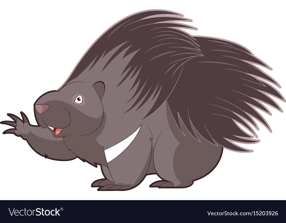 Cartoon Happy Porcupine Royalty Free Vector Image 