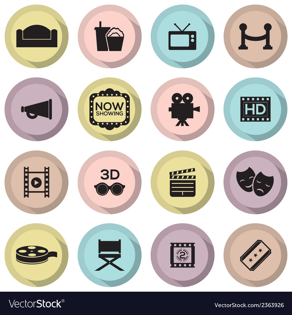 Cinema icons Royalty Free Vector Image - VectorStock