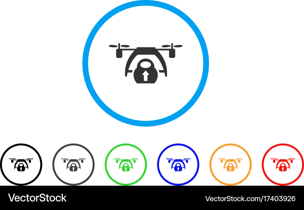 Drone loading rounded icon Royalty Free Vector Image