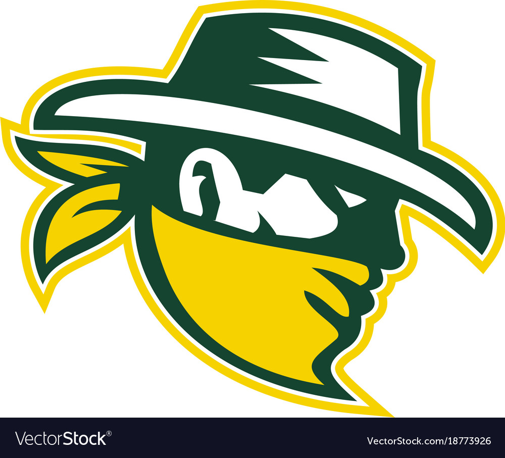 Green bandit mascot Royalty Free Vector Image - VectorStock