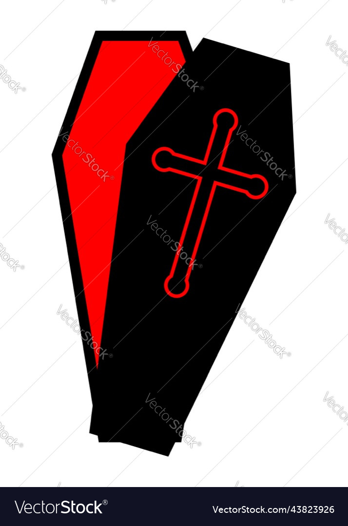 Halloween open coffin Royalty Free Vector Image