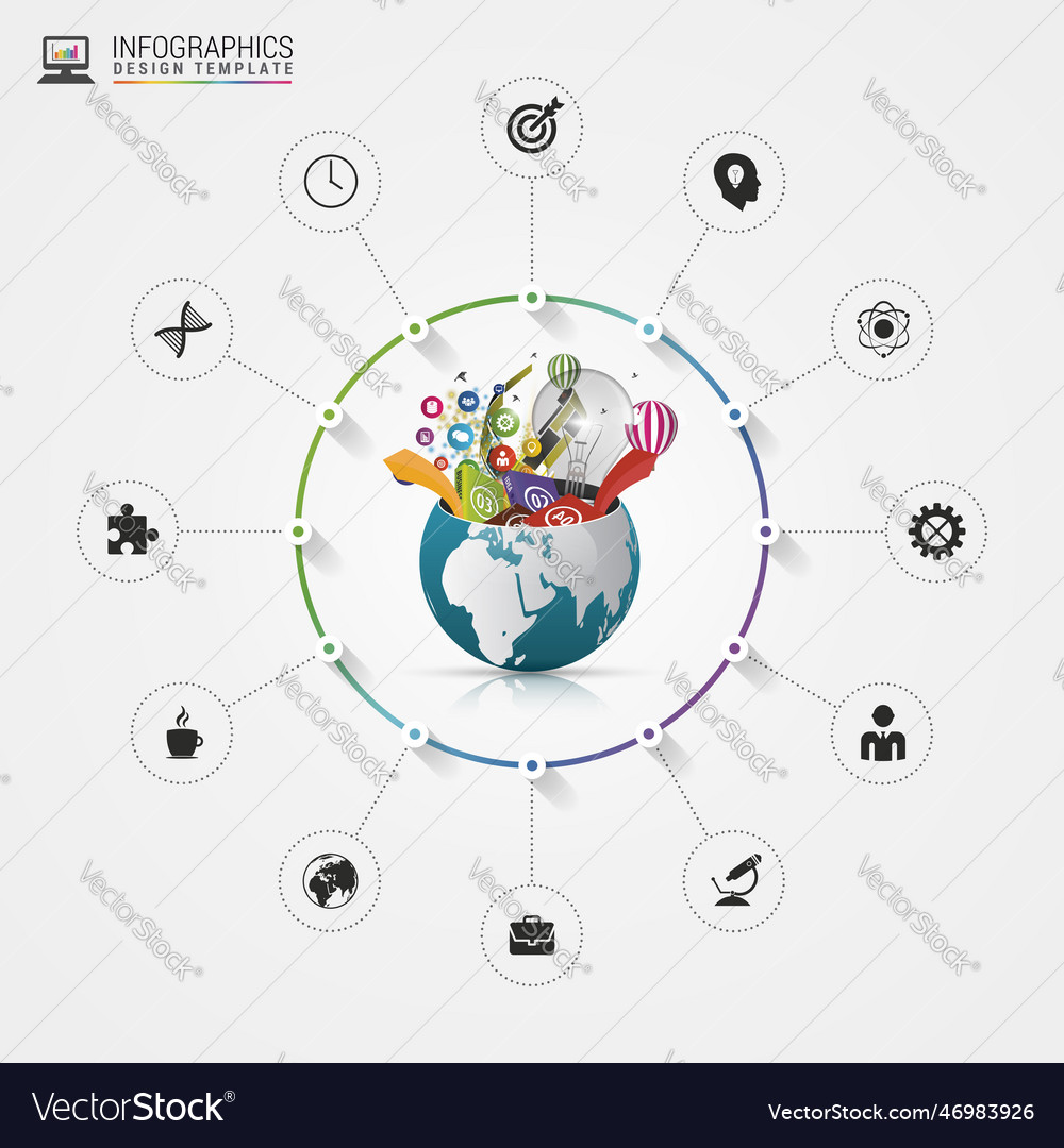 Infographic design template creative world