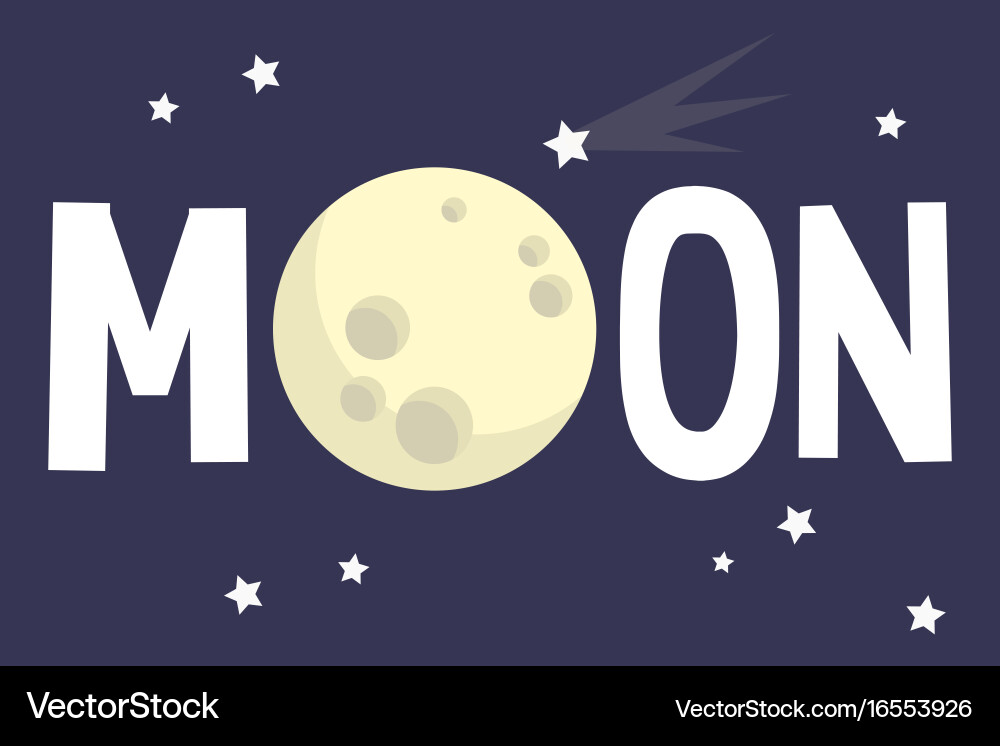 Moon sign full conceptual flat editable sign Vector Image