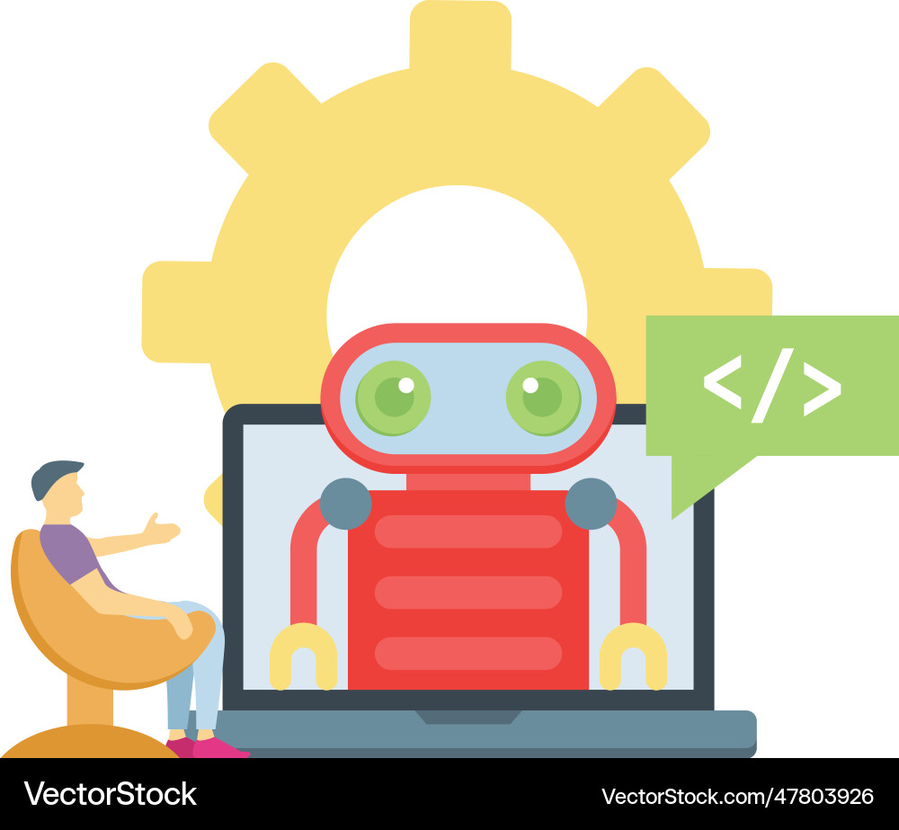 Robots Have Coding Problems Royalty Free Vector Image Robots have coding problems royalty free vector image